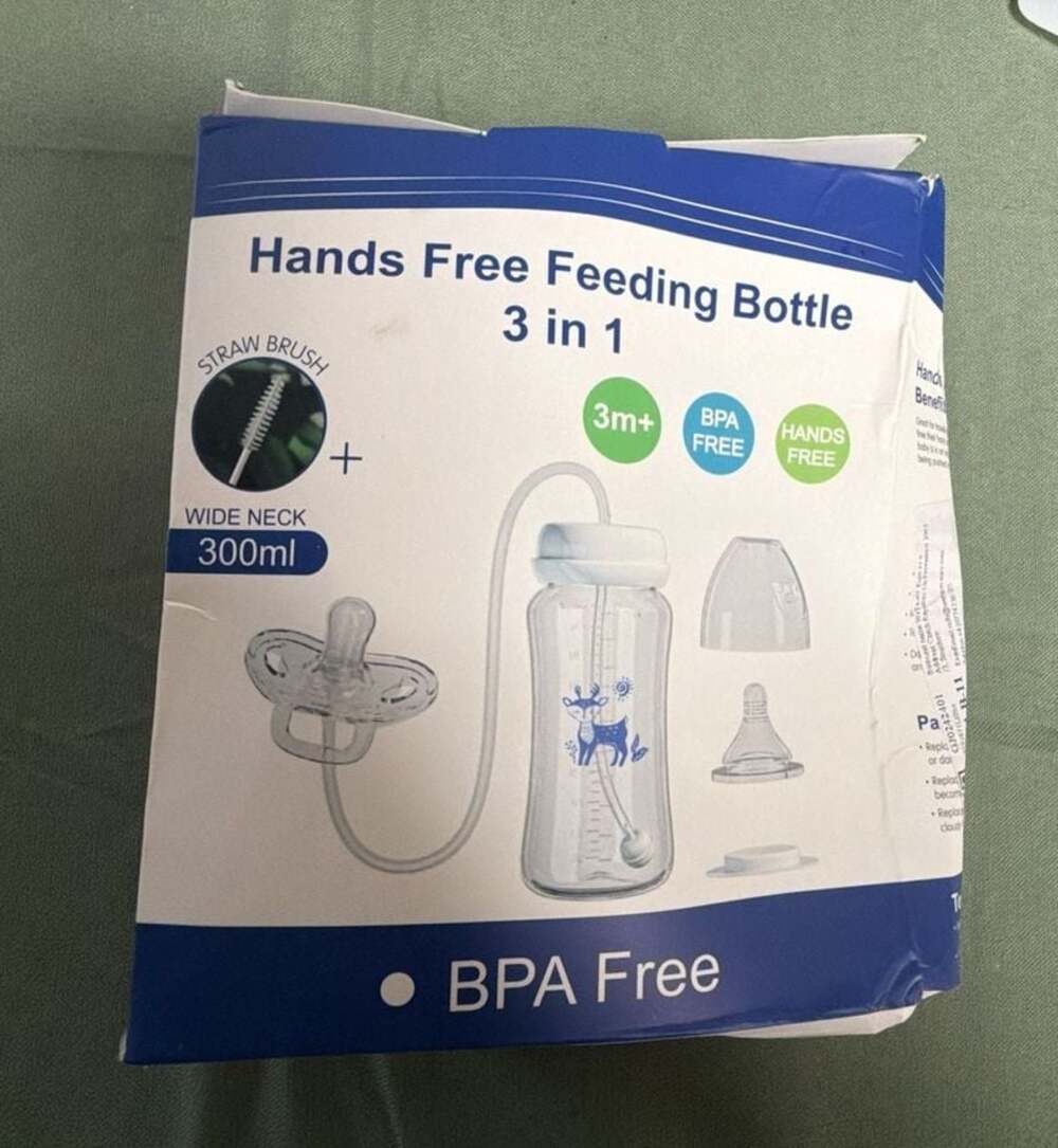 Hands Free Feeding Bottle 3 in 1 300ml Wide Neck Anti-Colic RTS14